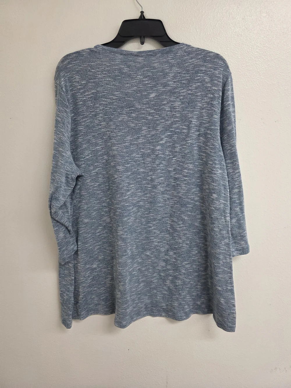 Relaxed Heather Blue Butterfly Long Sleeve Tee (0699)